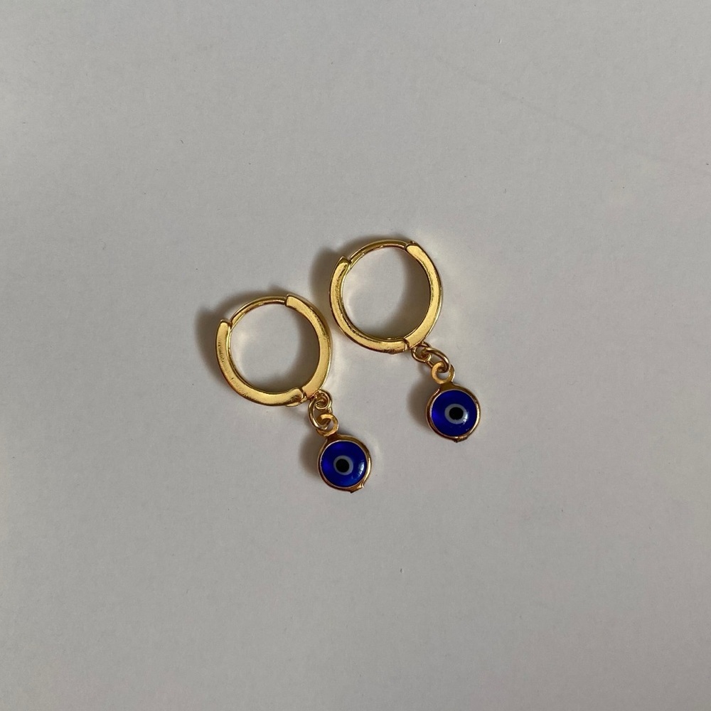 Evil Eye Mini Gold Filled Hoop Earrings